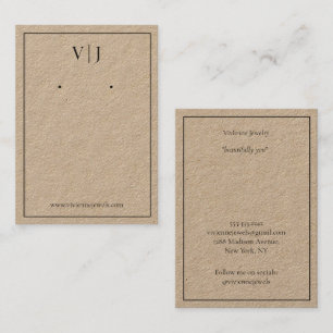 2-Buchstaben-Monogramm-Schmuck-Ohrhänger-Displayka Visitenkarte