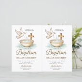 2 Budget Blauer Blumenkreuz Einladung (Stehend Vorderseite)