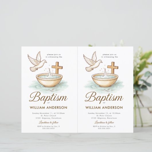 2 Budget Blauer Blumenkreuz Einladung (Stehend Vorderseite)