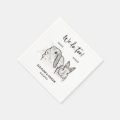 2 Bunnies Zeichnend Wir tun zu Hochzeit Serviette (Ecke)