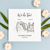 2 Bunnies Zeichnend Wir tun zu Hochzeit Serviette