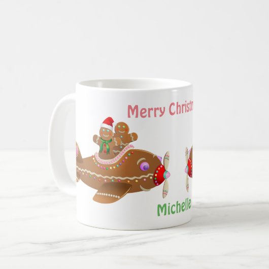 2 Cartoon mit farbenfrohen Lebkuchen Kaffeetasse (Vorderseite Links)