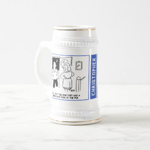 2 Cartoon zum Thema Bier mit dem Namen des Empfäng Bierglas