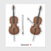 2 Cellos & Bows Trompe L'oeil Musikinstrument Aufkleber (Blatt)