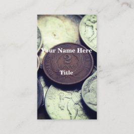 2 Cent-Münze Visitenkarte