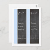 2 Chalkboard Blue Wedding Lesezeichen Postkarte (Vorne/Hinten)