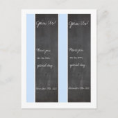 2 Chalkboard Blue Wedding Lesezeichen Postkarte (Vorderseite)