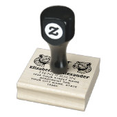 2 Cheetah Head SQ Couple Name Init Rücksendeadress Gummistempel (Stempel)