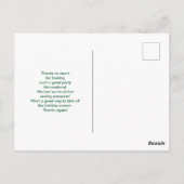 2 Christmas Deer Jumping Rustic Style Vielen Dank Postkarte (Rückseite)