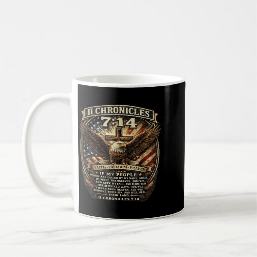 2 Chronicles 7_14 Christlicher Patriotischer Glaub Kaffeetasse (Links)