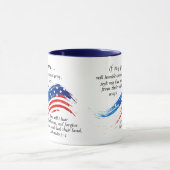 2 Chronicles 7:14 Gebet, USA Flag Tasse (Zentrum)