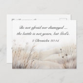 2 Chroniken 20:15 Die Schlacht ist Gottes Bibelver Postkarte (Vorne/Hinten)