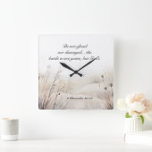 2 Chroniken 20:15 Die Schlacht ist Gottes Bibelver Quadratische Wanduhr (Zuhause)