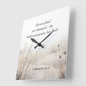 2 Chroniken 20:15 Die Schlacht ist Gottes Bibelver Quadratische Wanduhr (Winkel)