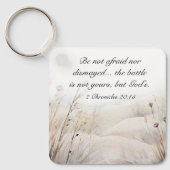 2 Chroniken 20:15 Die Schlacht ist Gottes Bibelver Schlüsselanhänger (Vorderseite)