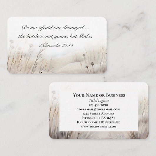 2 Chroniken 20:15 Die Schlacht ist Gottes Bibelver Visitenkarte (Vorne/Hinten)