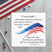 2 Chroniken 7:14 Bibelamerikanische Flagge Christl Quadratische Visitenkarte