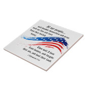 2 Chroniken 7:14 Schrift, amerikanische Flagge Fliese (Seite)