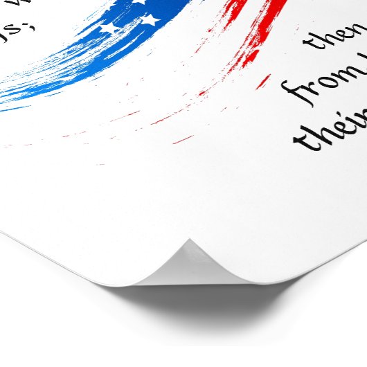 2 Chroniken 7:14 Schrift, amerikanische Flagge Poster (Ecke)