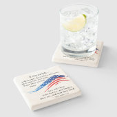 2 Chroniken 7:14 Schrift, amerikanische Flagge Steinuntersetzer (Seitenansicht)