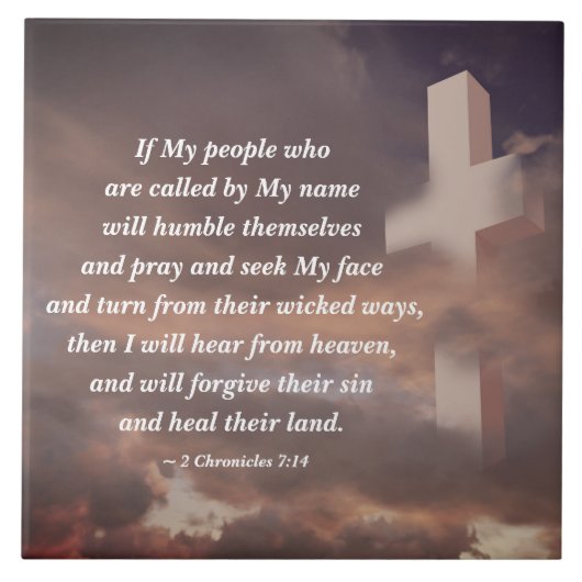 2 Chroniken 7:14 Wenn mein Volk beten wird Fliese (Vorderseite)