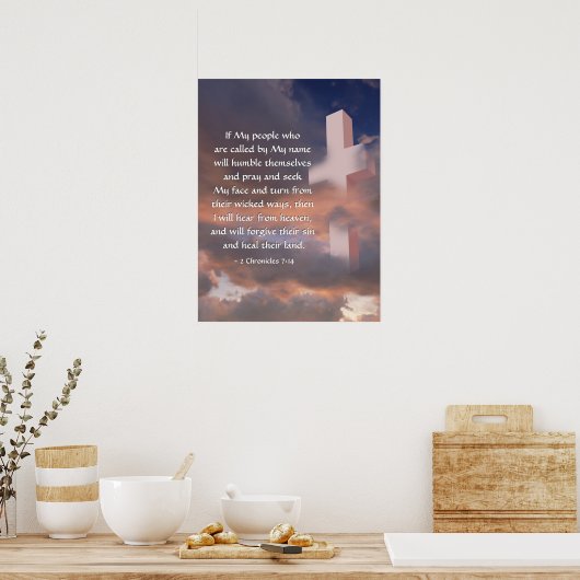 2 Chroniken 7:14 Wenn mein Volk beten wird Poster (Küche)