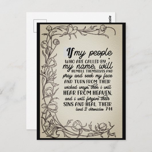 2 Chroniken 7:14, wenn mein Volk betet Postkarte (Vorne/Hinten)