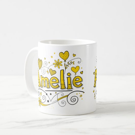 2 Color Amelie 4 - Doodle Kaffeetasse (Vorderseite Links)