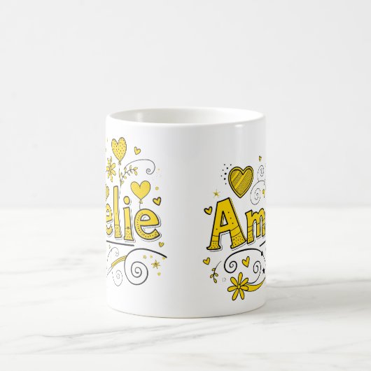 2 Color Amelie 4 - Doodle Kaffeetasse (Mittel)
