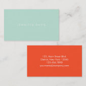 2 Color Business Card: Orange Red + Magic Minze Visitenkarte (Vorne/Hinten)