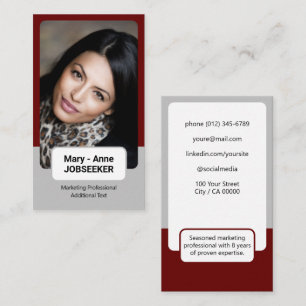 2 Colored Classic Job Seeker Klasse Dunkler Wein R Visitenkarte