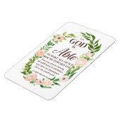 2 Corinthians 9:8 Christian Quote Floral Magnet (Linke Seite)