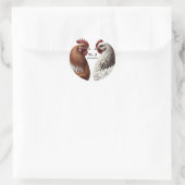 2 Country Chickens Farm Barnyard Hochzeit Runder Aufkleber (Tasche)