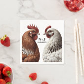 2 Country Chickens Farm Barnyard Hochzeit Serviette (Beispiel)