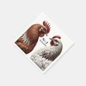 2 Country Chickens Farm Barnyard Hochzeit Serviette (Ecke)