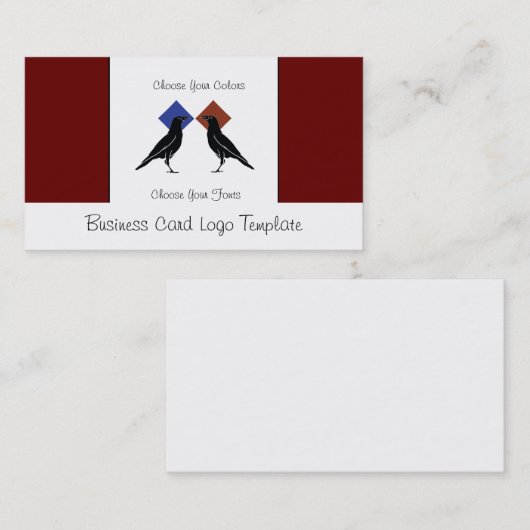 2 Crossing oder Ravens Logo-Visitenkarte Visitenkarte (Vorne/Hinten)