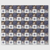 2 Custom Fotos Snowflake Merry Jolly Weihnachten Geschenkpapier (Flach)