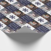 2 Custom Fotos Snowflake Merry Jolly Weihnachten Geschenkpapier (Ecke)