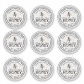 2" Custom Transparent or White Vintage Bee Honey Aufkleber (Vorderseite)