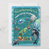 2 Cute 2 Handle Rounded Corner Birthday Invitation Einladung (Vorderseite)