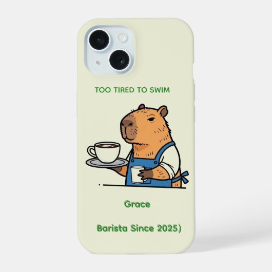 2. Cute Capybara Journal iPhone 15 Hülle (Rückseite)