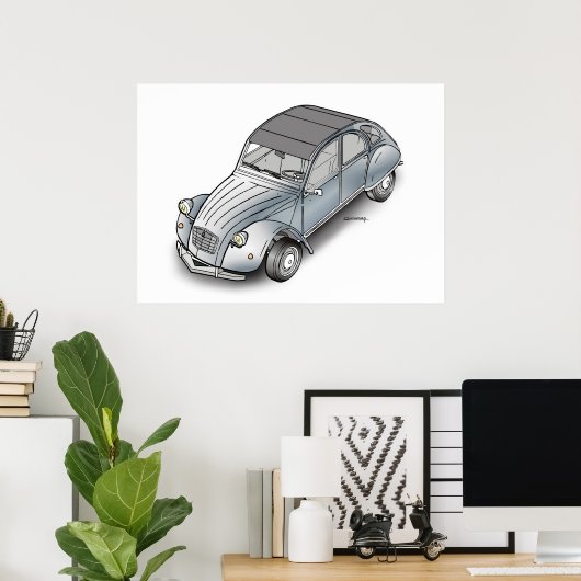 2 CV Citroen Poster (Heimbüro)