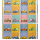 2 CV Deux Chevaux farbenfrohe 6 Quadrate Illustrat Duschvorhang (Vorderseite)
