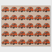 2 cv Oldtimer französisches Auto Geschenkpapier (Flach)