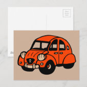 2 Cv Vintages französisches Auto Postkarte (Vorne/Hinten)