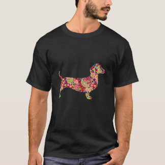 2 Dachshund Mädchen-Lustiger Dachshund Hippie Hund T-Shirt