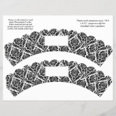 2 Damask Design Custom Cupcake Wrappers Flyer (Vorne)