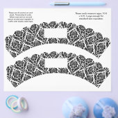 2 Damask Design Custom Cupcake Wrappers Flyer (Einzeln)