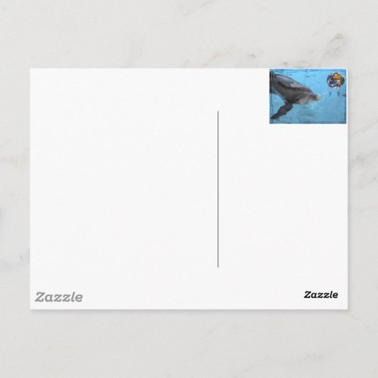 2 Delphine auf dieser Postkarte (Rückseite)