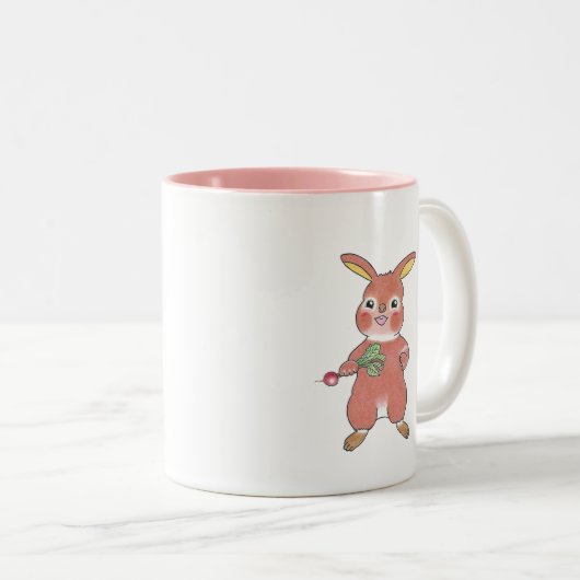 2 Designs Niedlich hungrig & schläfrig Babybunny T Zweifarbige Tasse (VorderseiteRechts)